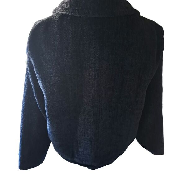 SALE! NWOT-Weave Of The Irish Handcrafted Black Boucle Knit Sweater Jacket Med - Picture 9 of 10